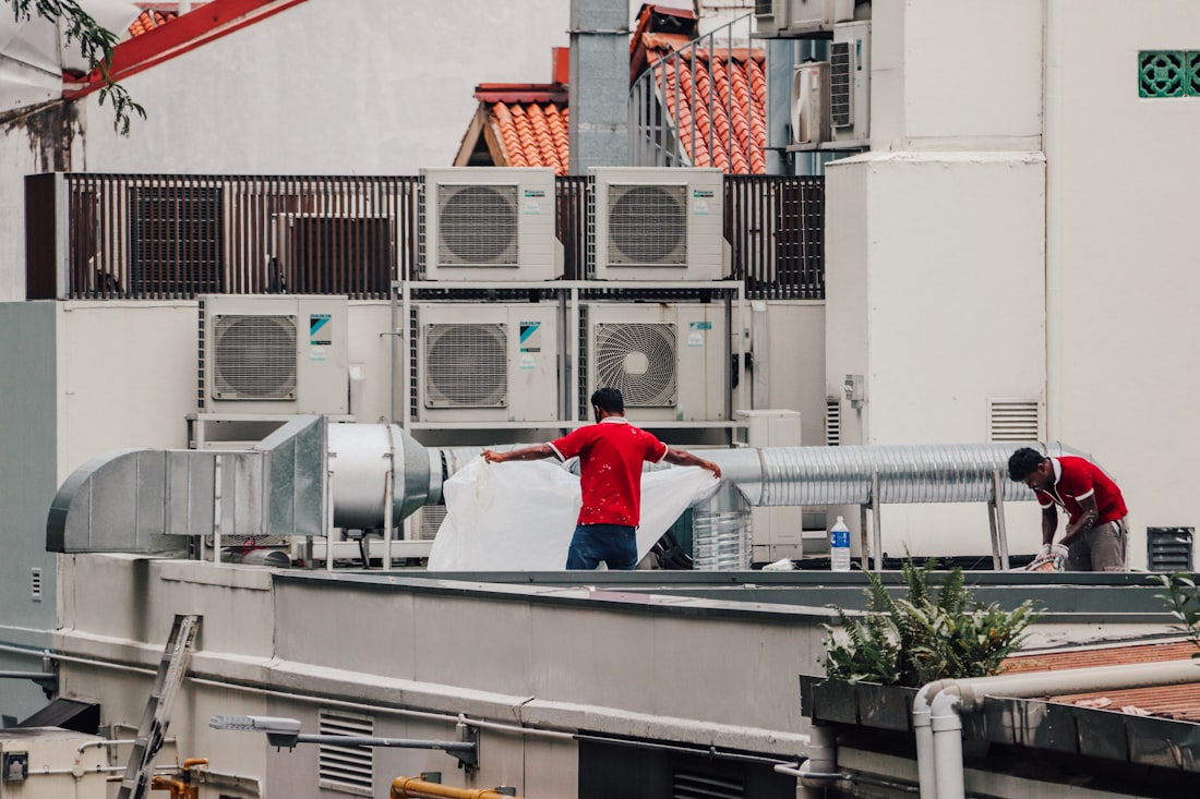 Delabat Air Conditioning technician on the job in Miami